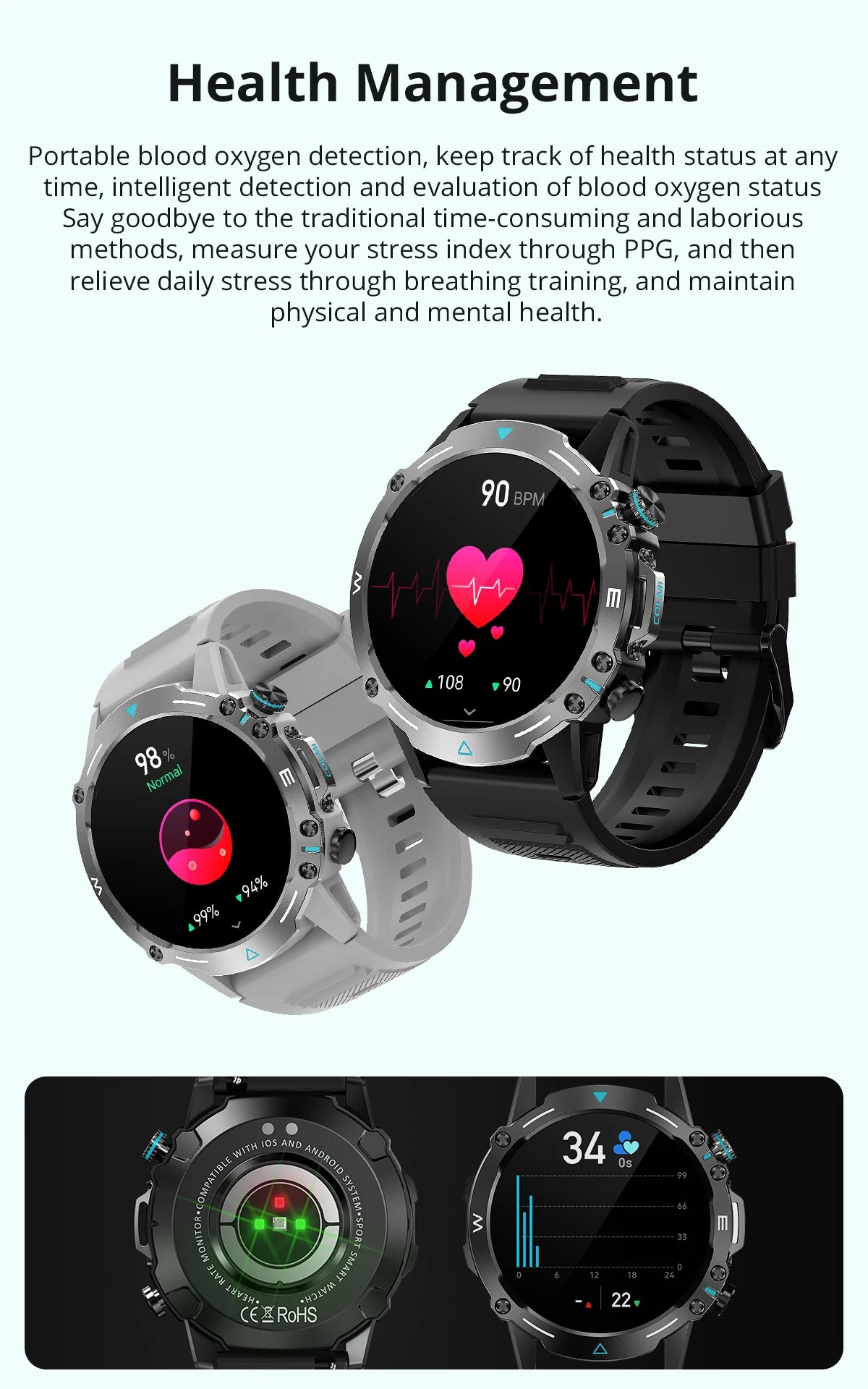 COLMI M42 Smartwatch 1.43'' AMOLED Display 100 Sports Modes Voice Calling Smart Watch Men Women Military Grade Toughness Watch