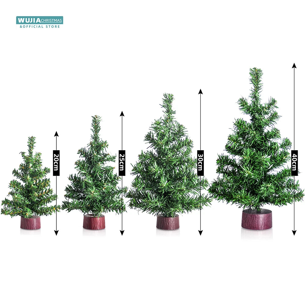 20/25/30/40cm Artificial Christmas Tree Desktop Decor Simulation Small Pine Tree Home Noel Navidad Ornaments New Year Kids Gifts