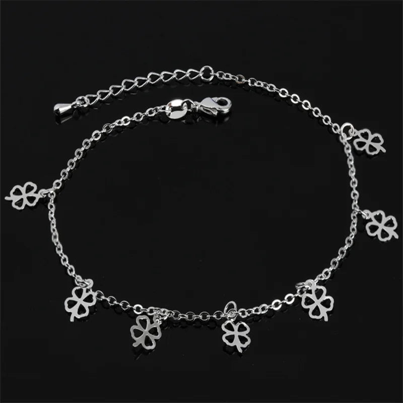 Charm Clover Anklets For Women Jewelry Trendy 925 Sterling Silver Anklet Female Party Accessories Girls Bracelet