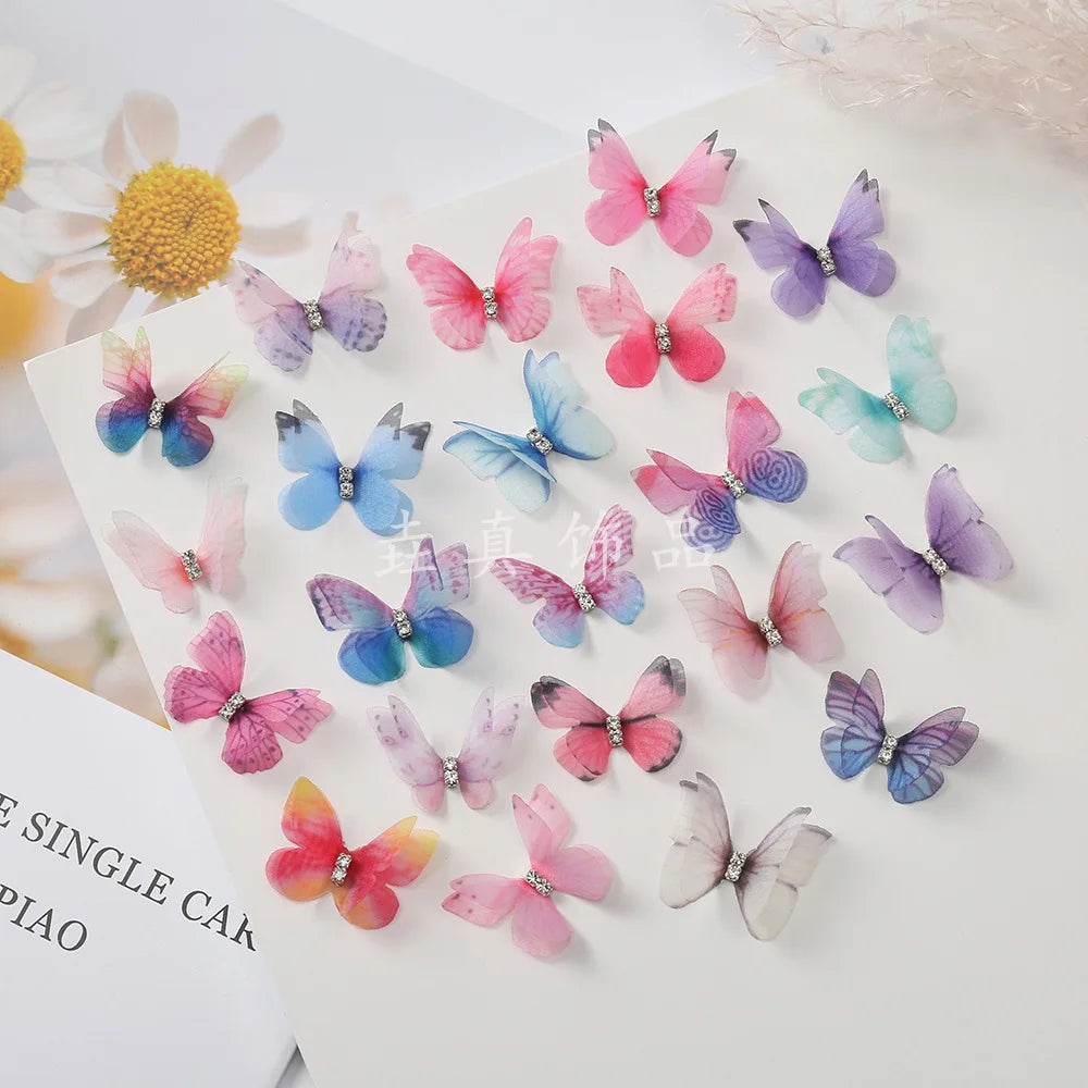 5PCS New Cute Princess Mesh Double-layer Butterfly Lovely Girls Hairpins Children Headwear Hairgrip Hair Clips Hair Accessories