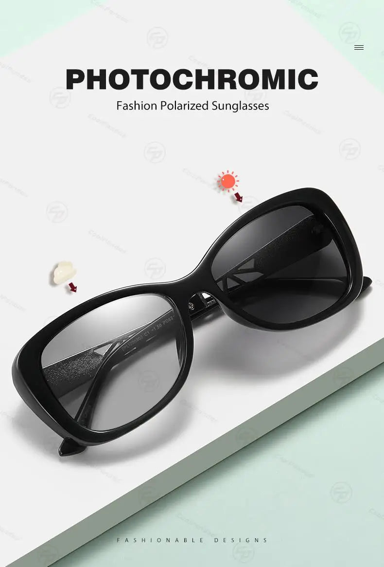 New Luxury Brand Diamond Photochromic Sunglasses Women Polarized Glasses Driving Anti-glare Sun Glasses oculos de sol feminino