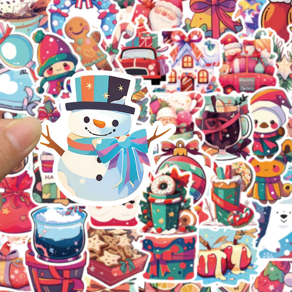 10/30/50pcs Kawaii Cartoon Christmas Art Aesthetic Stickers Pack for Kids Toy Diary Laptop Scrapbook Decoration Graffiti Sticker