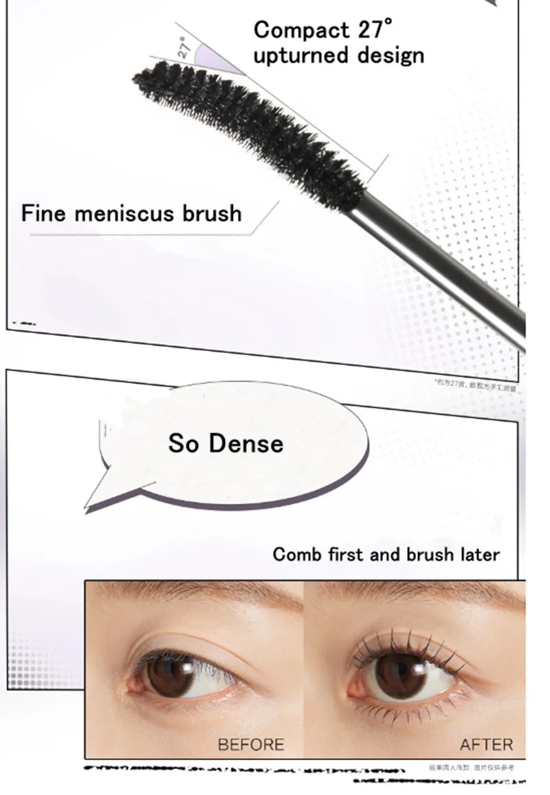 Judydoll Steel Tube Mascara Eyelash Primer Non-Smudge Waterproof Dense Curl Manga Eyes Lash Extension Enlarge Eyes Applicator