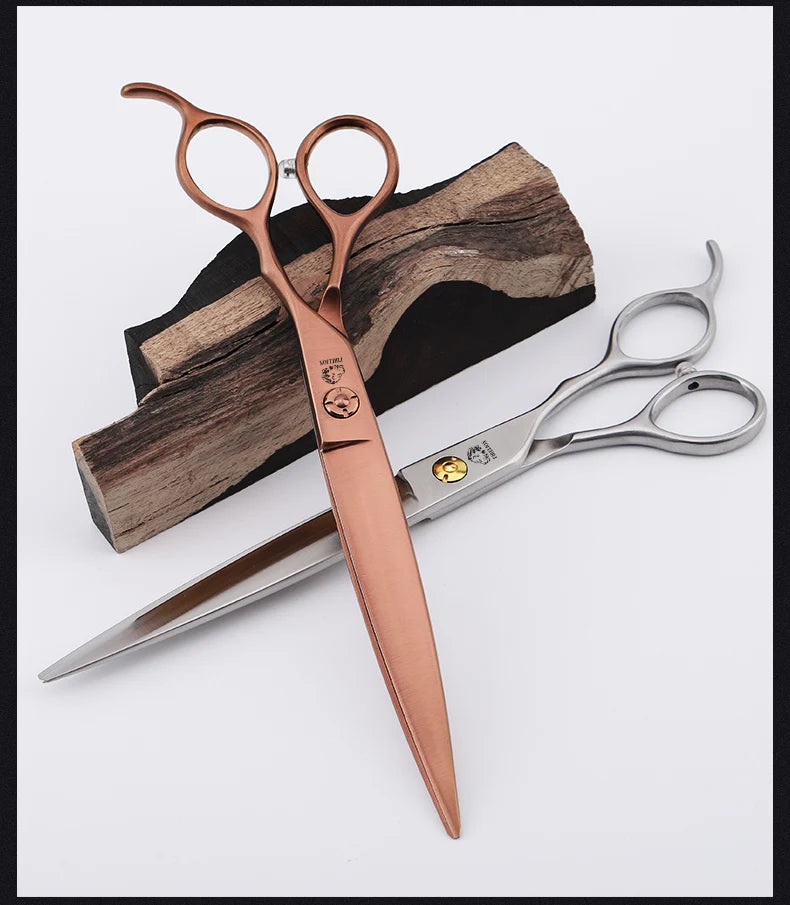 Japanese 440C Stainless Steel Dog Scissors 7.0/7.5 Inch Straight Dog Hair Cutting Shears Tool Profession Pet Grooming Scissors