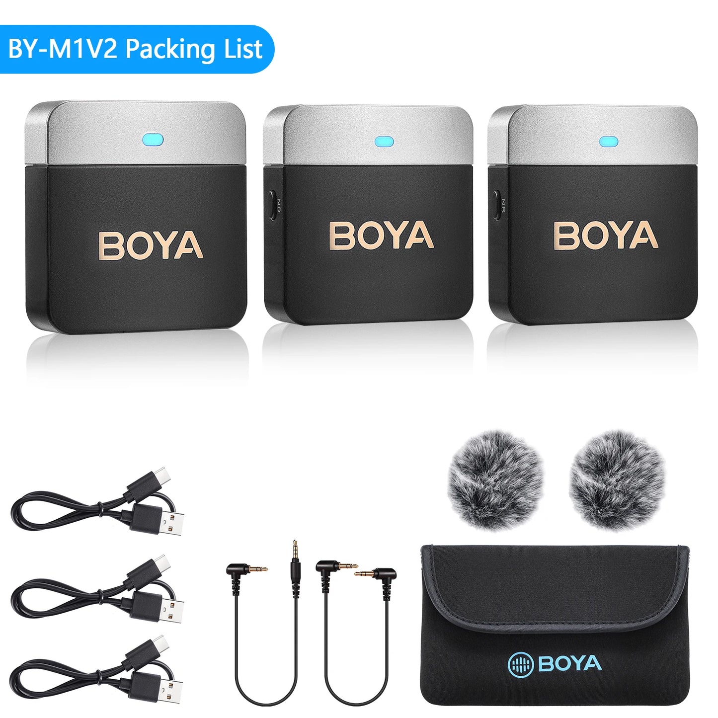 BOYA BY-M1V Wireless Lavalier Lapel Condenser Microphone for iPhone Android Smartphone Camera PC  Gaming YouTube Broadcast Vlog