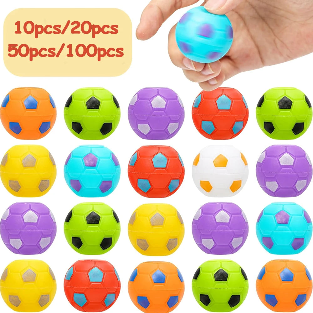 10/100pcs Fidget Spinners Soccer Ball Toy for Kids,Soccer Party Favors Goodie Bag Stuffers,Rotatable Soccer Finger Stress Ball