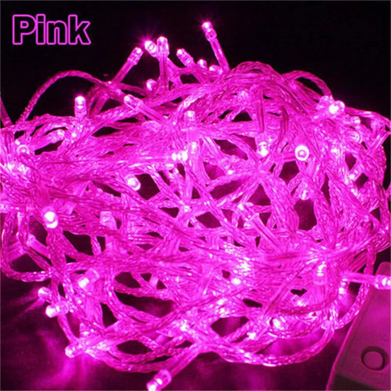 220V EU Plug 10M Outdoor Christmas 100 LED String Light Garlands Decoraction Fairy Lamp For Home Wedding Party Holiday Lights