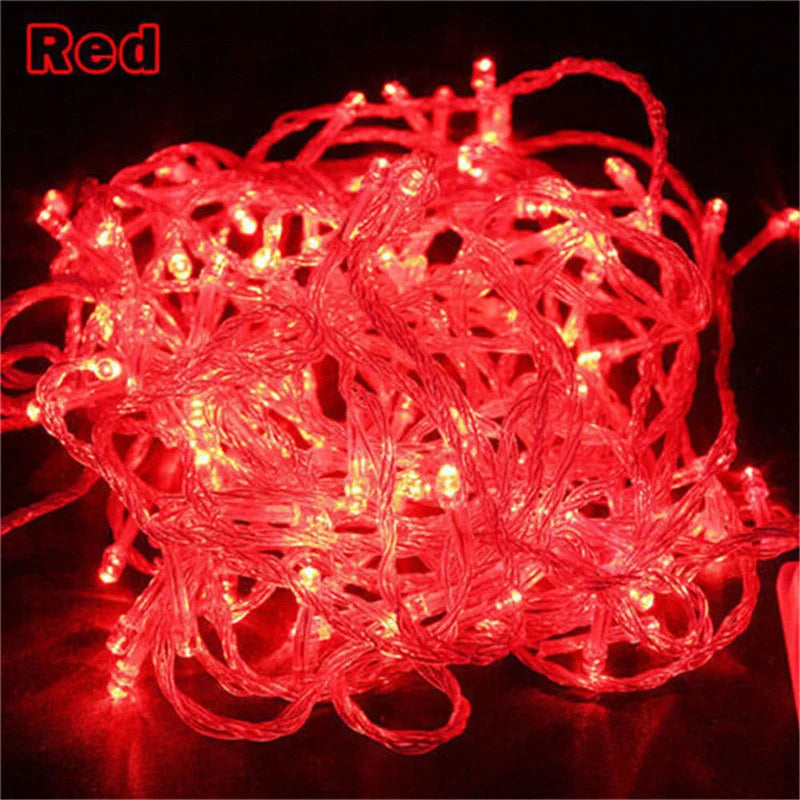 220V EU Plug 10M Outdoor Christmas 100 LED String Light Garlands Decoraction Fairy Lamp For Home Wedding Party Holiday Lights