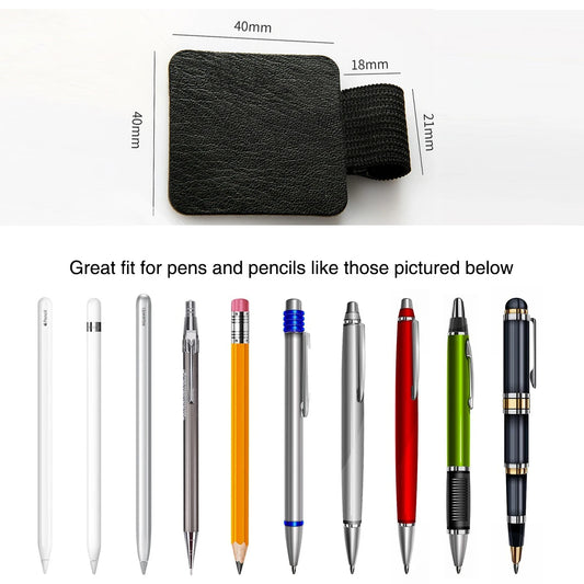 Adhesive Pen Clip Protective Case PU Leather Notebook Elastic Loop Cover For Diary Planner Clip For Apple iPhone Pencil Holder