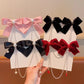 Elegant Pearl Bow Tassel Hair Clip Solid Velvet Hair Claw Children Princess Best Hairpins New Fashion Beauty Hair Accessories