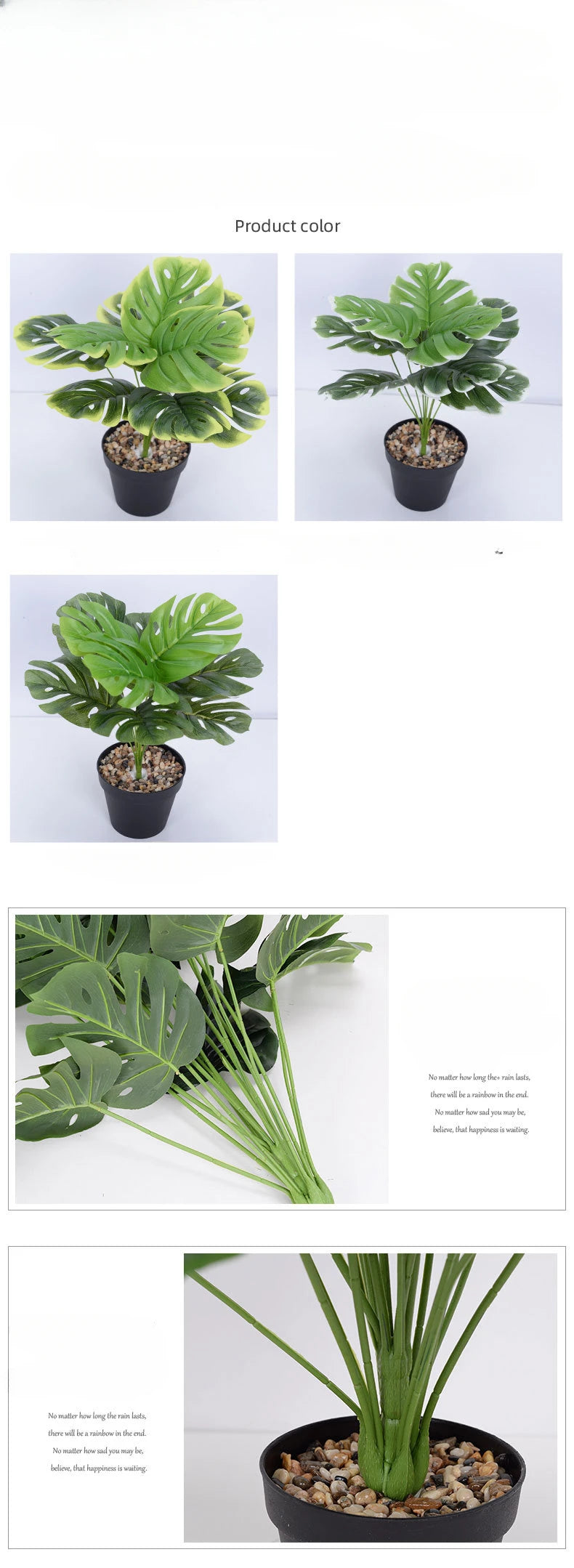 Simulation Monstera Plant Potted Floor Decor Turtle Leaf Artificial Bonsai Fake Tree Nordic Green Plant Home Garden Decoration