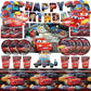 بالونات زينة لحفلات أعياد الميلاد من Disney Cars Lightning Mcqueen وأدوات مائدة وأكواب ومناديل وحفلات استقبال المولود وأدوات حفلات DIY