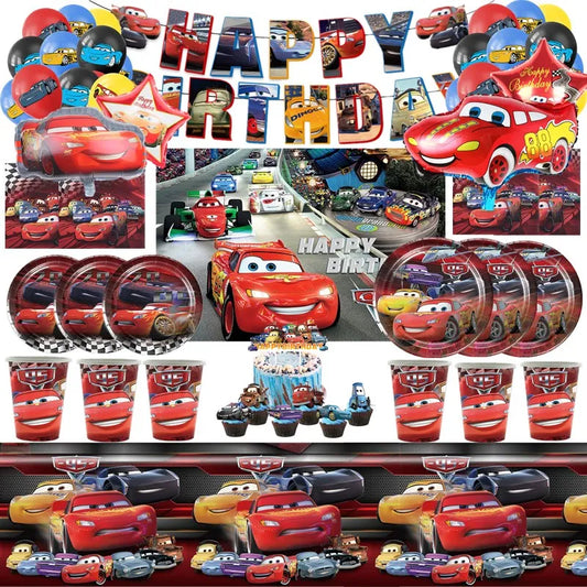 Disney Cars Lightning Mcqueen Birthday Party Decoration Balloons Tableware Cup Plate Napkin Baby Shower DIY Party Event Supplies