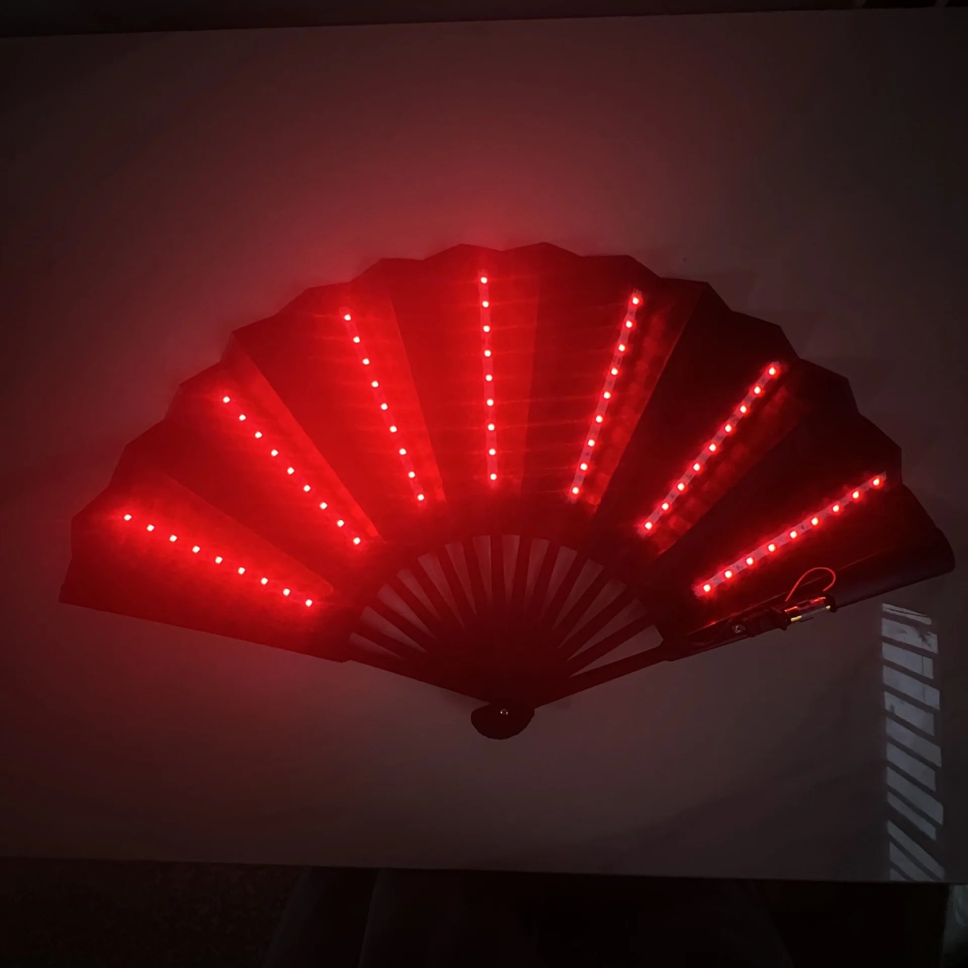 Glow Folding Led Fan Dancing Light Fan Night Show Halloween Christmas Rave Festival Accessories Glow In The Dark Party Supplies