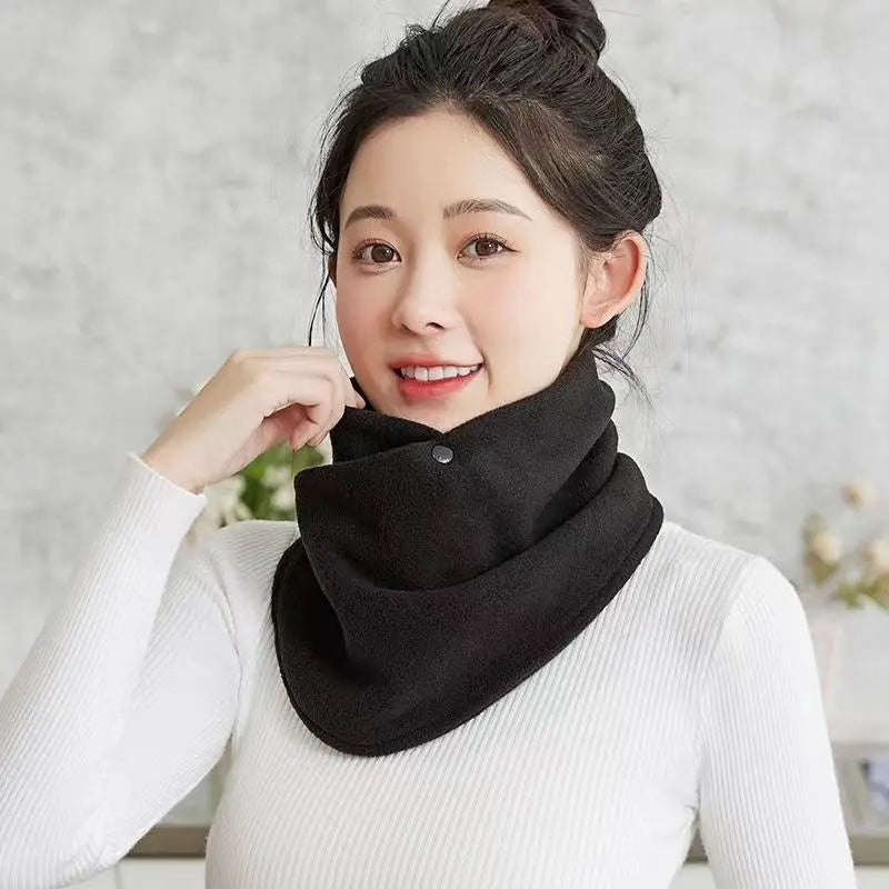 Autumn and Winter Fleece Neck Scarf Thickened Warmth Neck Sleeve Men's Women's Scarves Plush Warm Double Layer Neckerchief