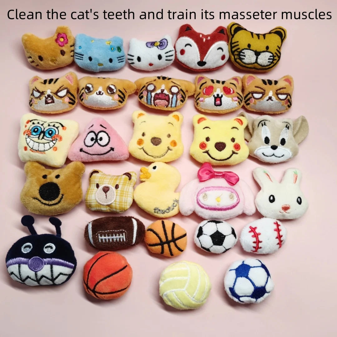 Cat Catnip Toy Set Kitten Mini Plush Chewing Toy Pet Mint Toy With Scent Teeth Grinding Thumb Pillow Pet Catnip Toy