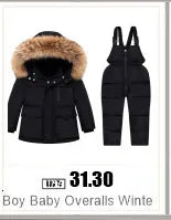 2024 Winter Down Jacket for Girl clothes Kids Overalls Snowsuit Baby Boy over coat Toddler New Year Clothing Set parka real fur