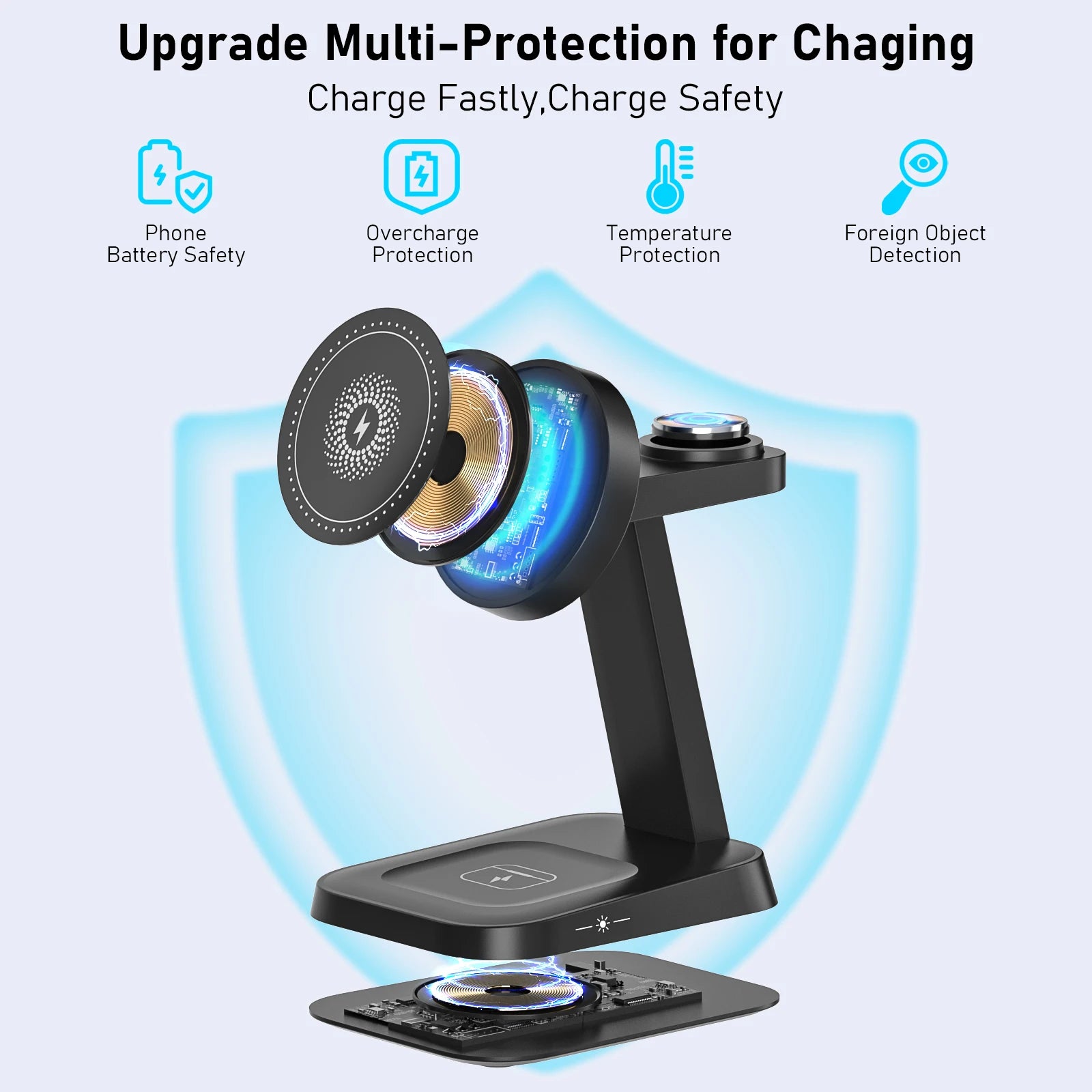 New Magnetic Wireless Charger For iPhone 15 14 13 12 Pro Max/Mini/Plus/ iWatch/Airpods Foldable Wireless Charging Station 3in1