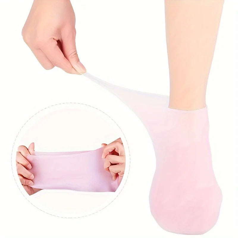 Silicone Moisturizing Gloves And Spa Socks Set, Dry Skin With Skin Care Products Hands And Feet Soft And Tender