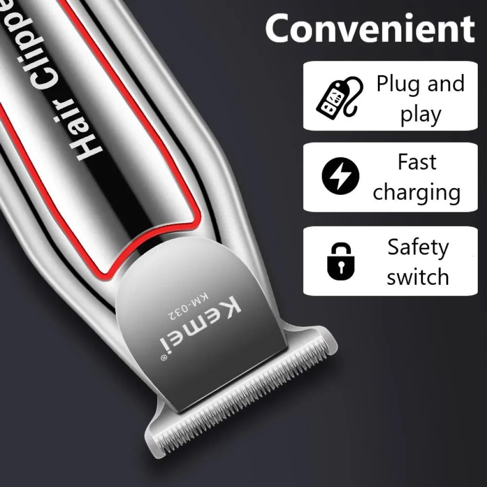 ماكينة تشذيب الشعر الاحترافية من كيمي، ماكينة تشذيب اللحية الكهربائية للرجال، ماكينة قص الشعر، مجموعة قص الشعر والعناية KM-032