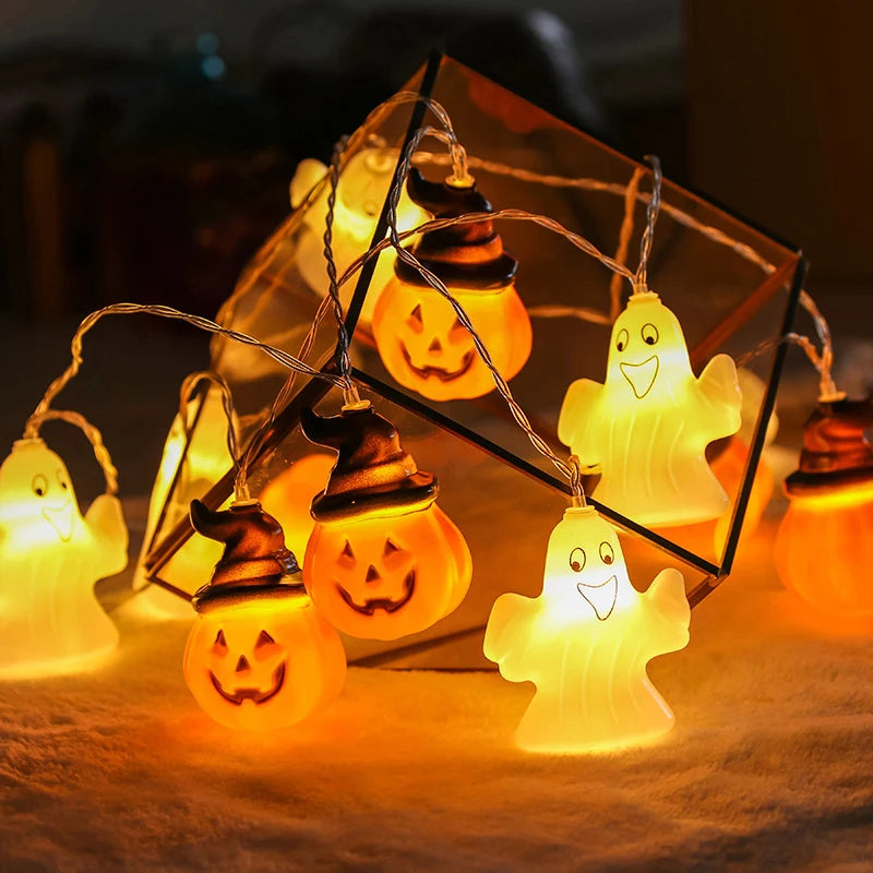 Halloween LED light string,Outdoor Ghosts,Pumpkin colored light string,for yard,Party Kids want candy atmosphere Lights