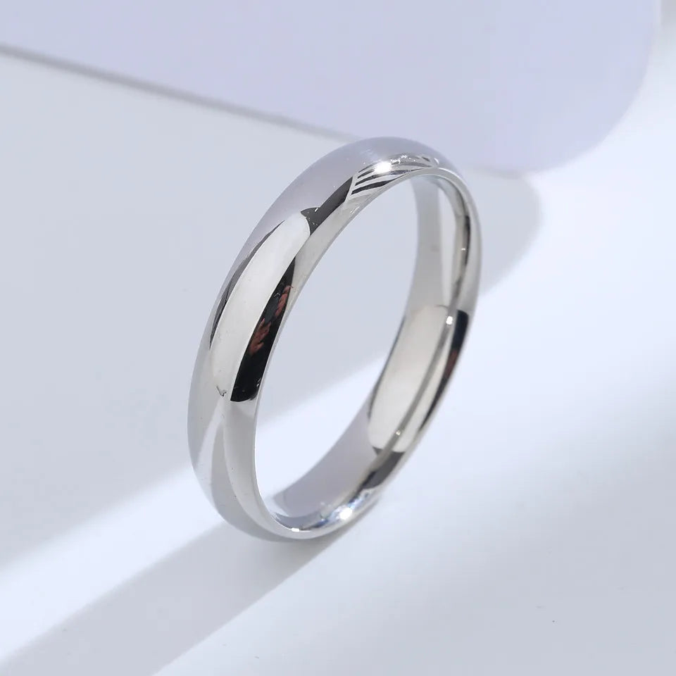 Buyee 925 Sterling Silver Couples Ring Sets Light Polishing Simple Ring for Woman Man Classic Wedding Fine Jewelry Circle