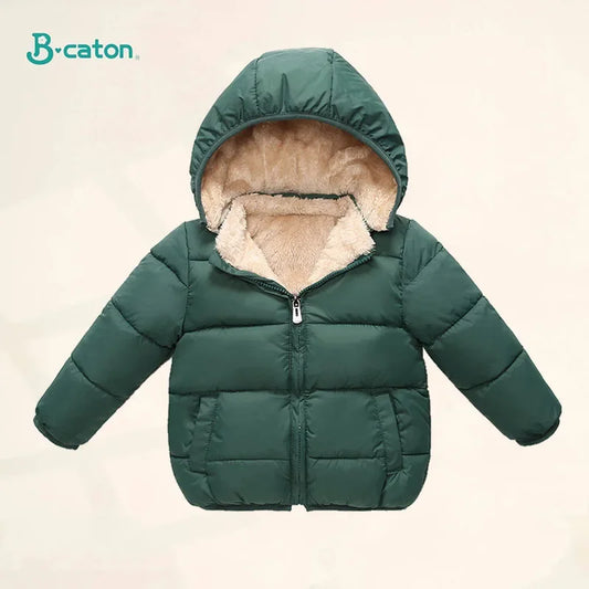 Children's Cotton Cloths Down Jacket Coat Baby Kids  Clothing Boy Girls Cashmere Winter Thick Warm Zipper Hooded Outwear