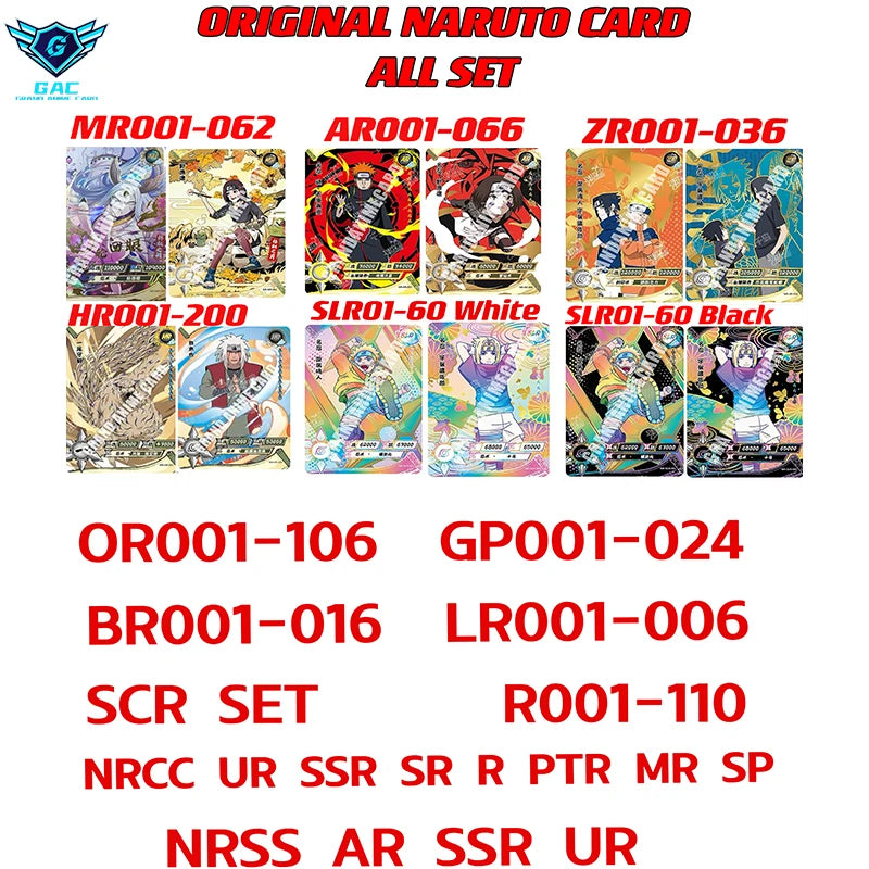 Kayou Naruto Anime Rare Card Full Series BP NR CR MR SP GP UR OR AR CP LR HR SLR ZR BR SSR SR R Complete Set Collection Card