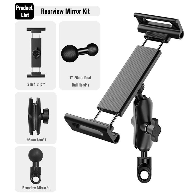 Motorcycle Bike Tablet Holder Universal 4.5-13.5 inch Indoor Gym Treadmill Handlebar Tablet Holder Stand Support for iPad iPhone