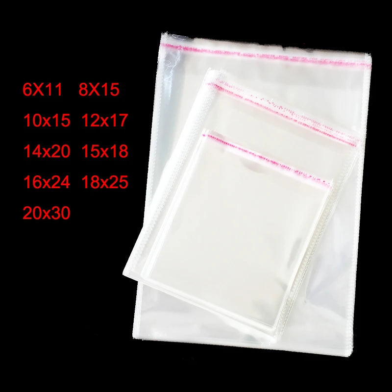 100Pcs Transparent Opp Bags Self Sealing Poly Plastic Bags For Candy Lollipop Cookie Packaging Wedding Party Gift Supplies