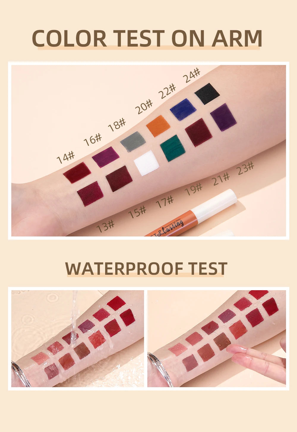 QIBEST Matte Liquid Lipstick Waterproof Long Lasting Velvet Mate Nude Red Lip Gloss Lint Tube Makeup Cosmetic Lipsticks Lipgloss