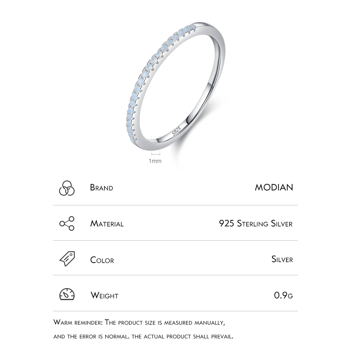 MODIAN 925 Sterling Silver Exquisite Slim Stackable Rings Clear Cz Gradient Pink Blue Crystal Finger Ring For Women Fine Jewelry