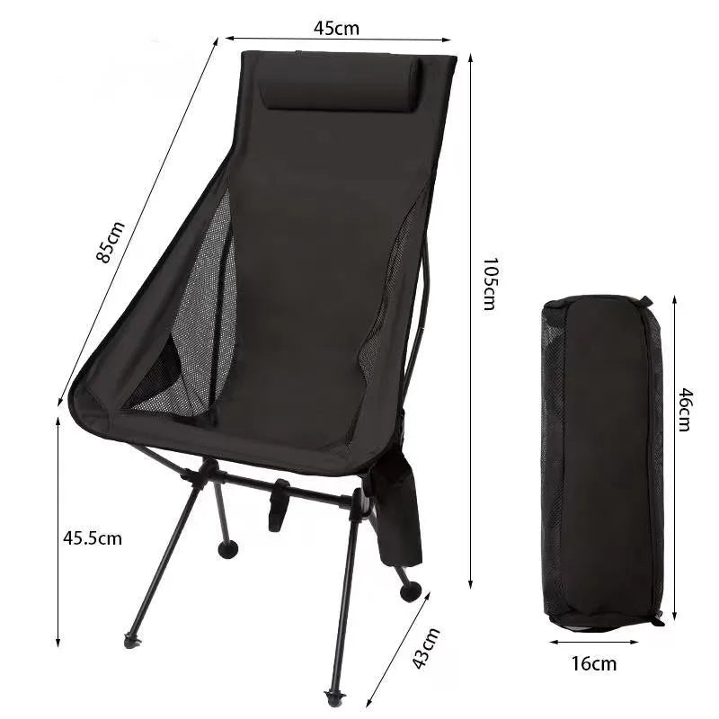 Portable outdoor camping folding chair widened ultra light aluminum alloy leisure sketch beach camping fishing breathable chair