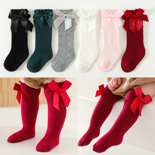 Baby Socks Big Bow Girls Student Princess Socks Children Kids Boys Cotton Toddler Stockings Infant Accessories Newborn Clothes