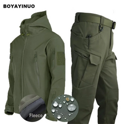 Fleece Softshell Tactical Jacket Men | Men's Clothing Winter Waterproof Windbreaker for Hiking & Outdoor Adventures