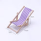 Dollhouse Miniature Items Wooden Beach Chair Model for Girl Mini Furniture Outdoor Reclining Chair Miniature Scene Accessories