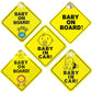 BABY ON BOARD BABY IN CAR Reflective Decal Strong Adhesive PVC Safety Warning Sticker For Suction Cup Car Accessories