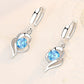 Bulbusbow 925 Sterling Silver Heart Drop Earrings with Blue, Pink, White & Purple Crystal Zircon and Sapphire