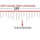 圣诞花环 LED 窗帘冰柱灯花彩 LED 灯垂坠瀑布灯串户外花园街道屋檐装饰