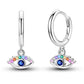 Bulbusbow Luminous Shell Women Earrings Original 925 Sterling Silver Pave CZ Star Moon Hoop Earrings Engagement Wedding Jewelry