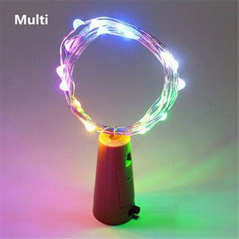 1pcs 1M 2M LED string lights Copper Silver Wire Fairy Light Garland Bottle Stopper For Glass Craft Wedding Christmas Decoration