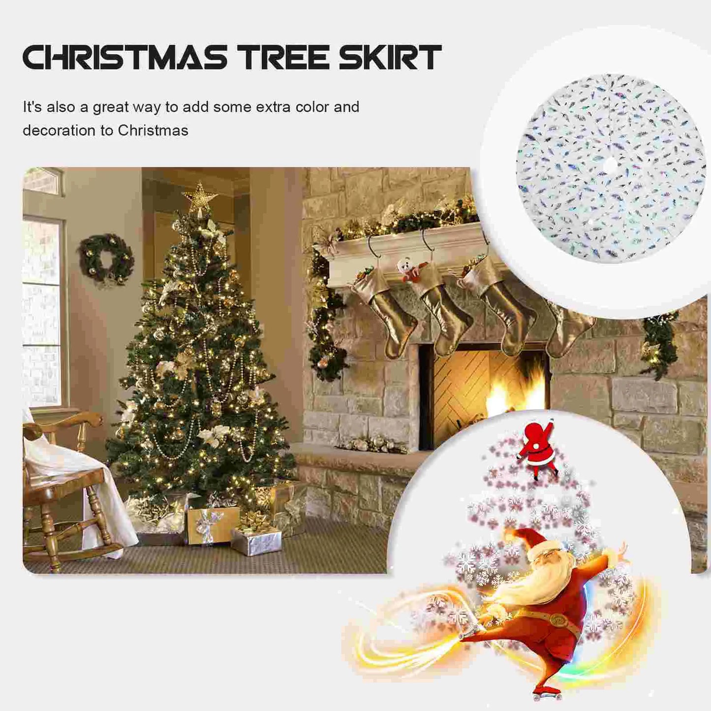 Tree Skirt Christmas Decor Living Room Decoration Supply Essential Decorations Xmas Cloth Plush Ornament Design Bar