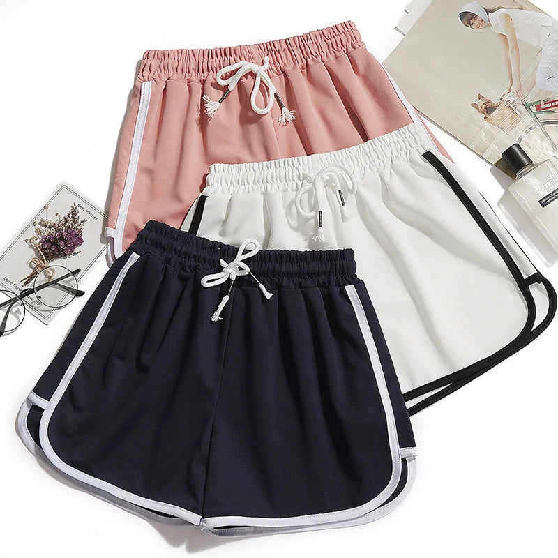 Sports Shorts Three-Quarter Pants Women Summer Loose Large Size High Waist Running Wide Leg Pants