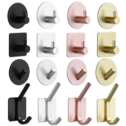 Adhesive Wall Hooks Mounted Door Key Cloth Coat Bathroom Robe Hanger Kitchen Hardware Rack Shelf Bag Hook Organizer For Hanging