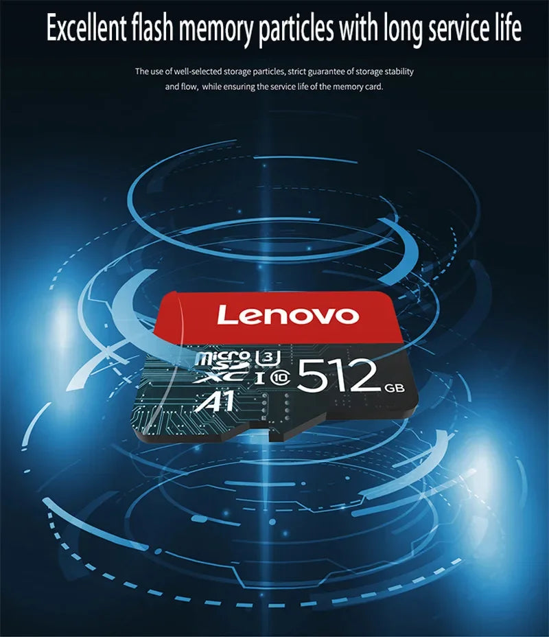 بطاقة ذاكرة فلاش TF Micro TF Mini SD أصلية من Lenovo بسعة 1 تيرابايت 256 جيجابايت 512 جيجابايت 128 جيجابايت 64 جيجابايت للهاتف/الكمبيوتر/الكاميرا شحن مباشر