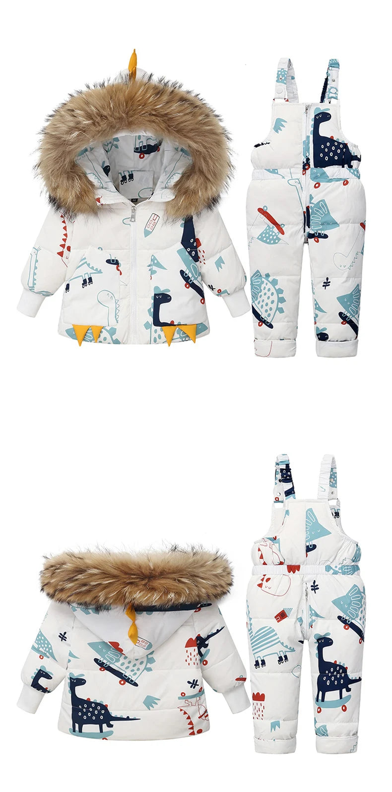 Children Clothing Set Hooded Parka Boy Baby Overalls toddler Girl Clothes Winter Warm Down Jacket Kids dinosaur Coat Snowsuit