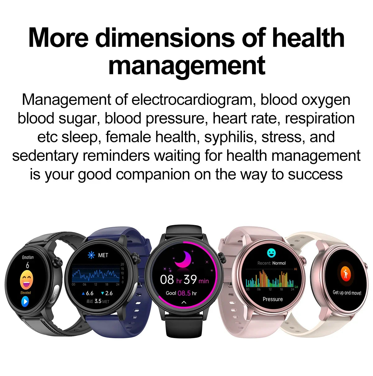 Bulbusbow 2025 Medical Grade Blood Sugar Health Smart Watch for Women - ECG + PPG Monitoring, Bluetooth Call, Temperature Tracking