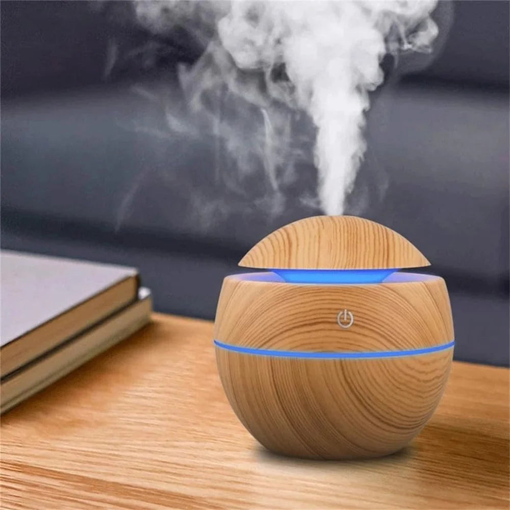 Bulbusbow Humidifier Electric Air Aroma Diffuser Wood Ultrasonic Air Humidifier Essential Oil Aromatherapy Cool Mist Maker for Bedroom