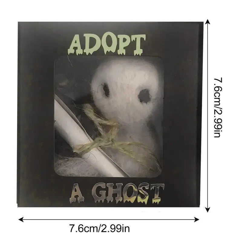 Little Ghost Gift Box For Halloween Adoption A Pet Ghost Plush Wool Felt Cute Gift For Friends Lovers Home Holiday Present Decor