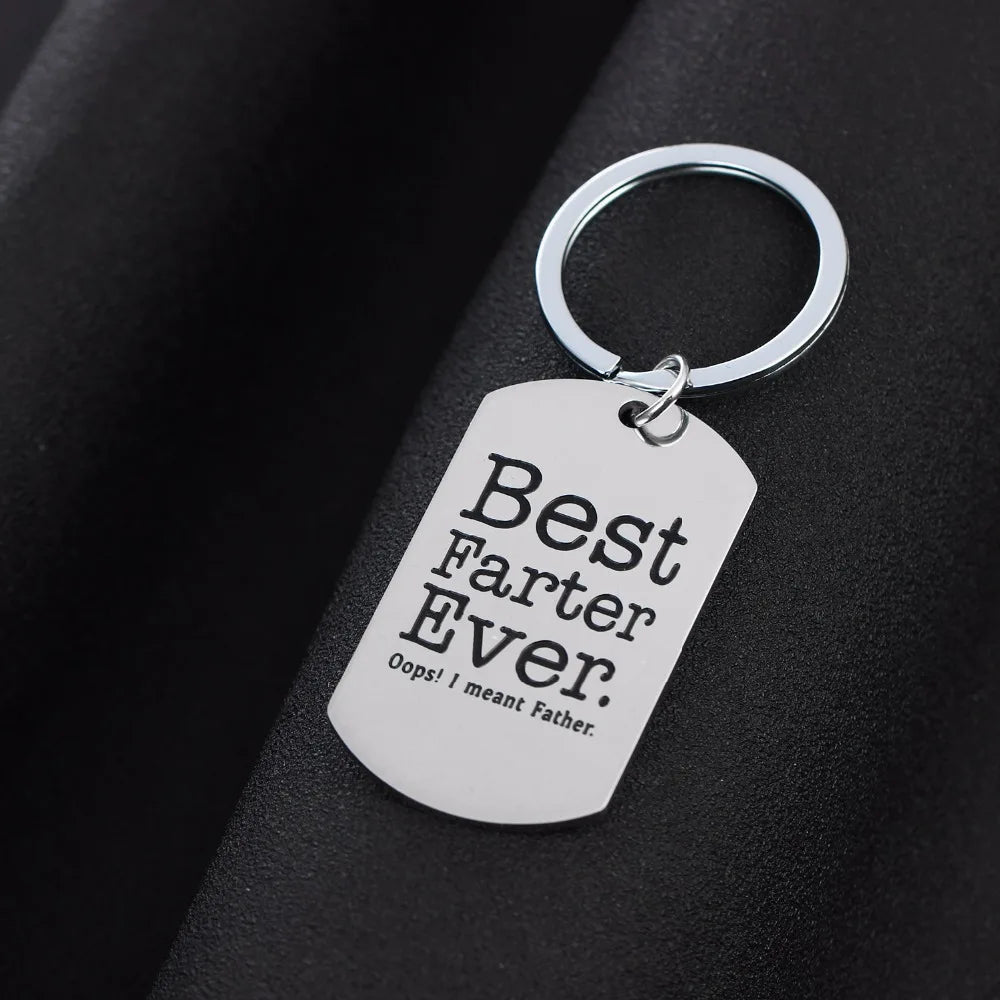 Metal Father's Day Keychain Gift Best Farter Ever Oops I Meant Father Birthday Christmas Gifts For Dad Father From Son Daughter